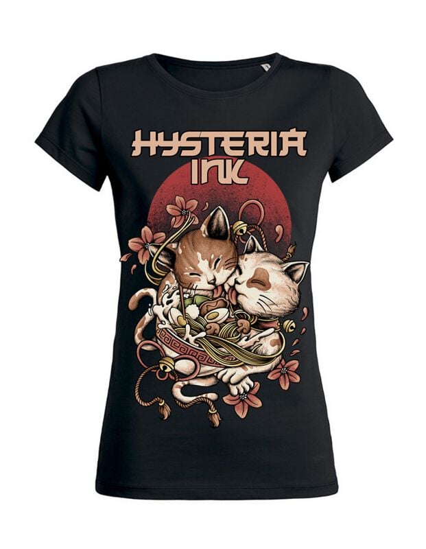 gothicana by emp "Nekocat Two Ramen - Girls' T-shirt" T-Shirt black by Hysteria Ink