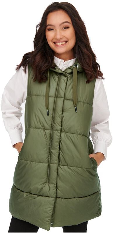 Gothicana By Emp "Newasta Puffer Waistcoat" Vest Olive By Only