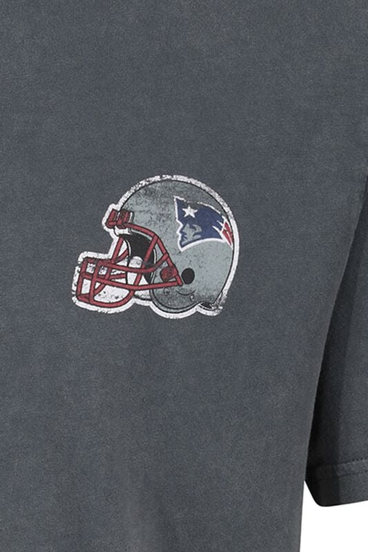 Gothicana By Emp "NFL Patriots College Black Washed" T-Shirt Multicolour By Recovered Clothing