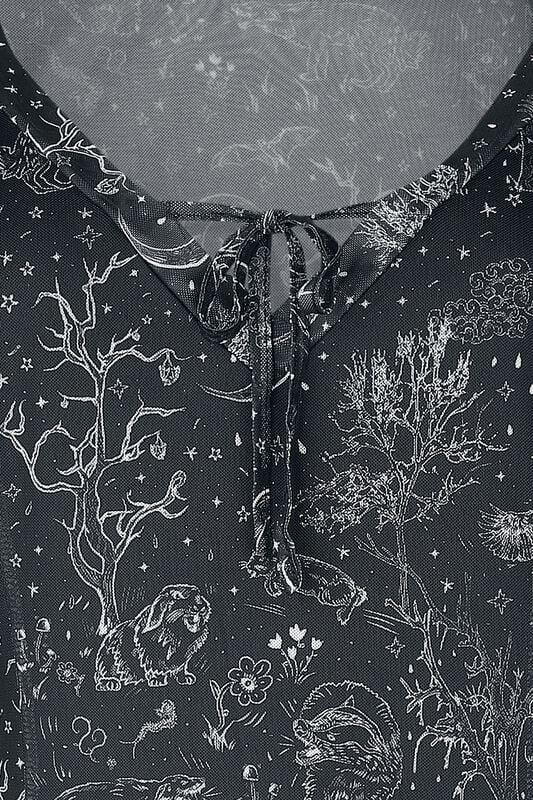 Gothicana By Emp "Night Forest Mesh Dress" Mini Dress Black-white By Jawbreaker