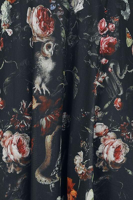 Gothicana By Emp "Night Garden Print Midi Dress" Midi Dress Multicolour By Jawbreaker