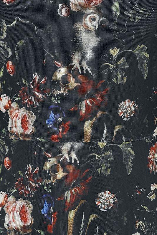 Gothicana By Emp "Night Garden Print Midi Dress" Midi Dress Multicolour By Jawbreaker