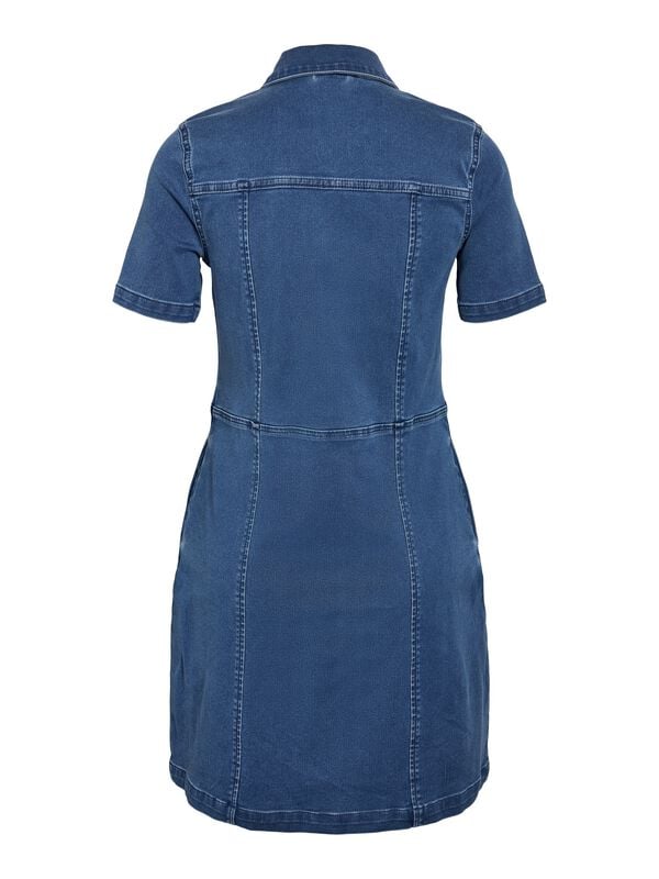 Gothicana By Emp "NMNISA S/S SLIM DENIM DRESS VI526BL NOOS" Mini Dress Blue By Noisy May