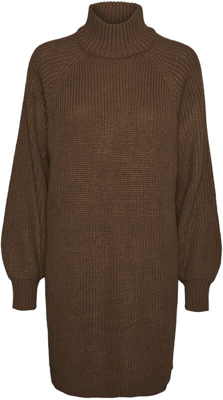 gothicana by emp "NMTimmy L/S Knit Dress NOOS" Midi Dress brown by Noisy May