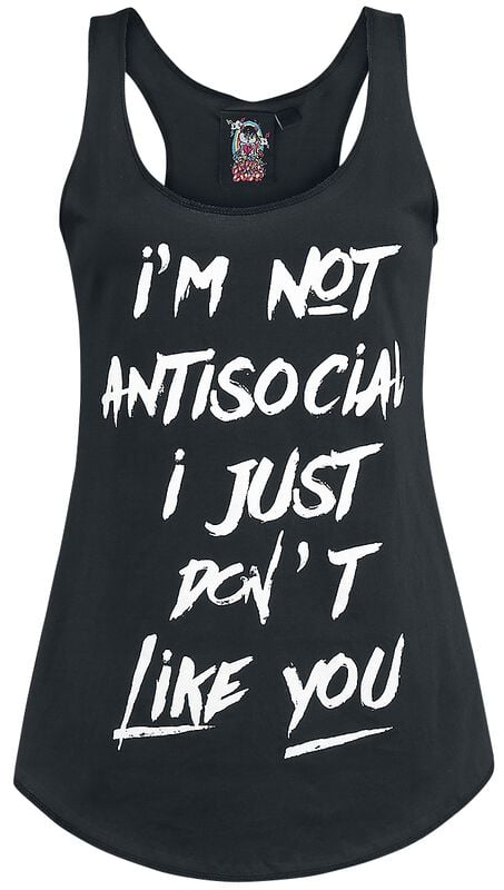 gothicana by emp "Not Antisocial" Top black by Slogans