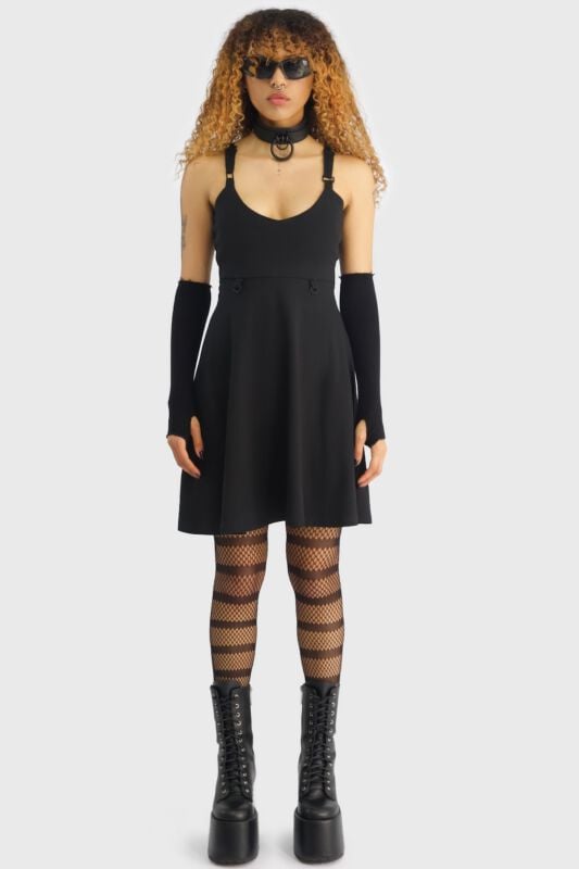 Gothicana By Emp "Obscurita Mini Dress" Mini Dress Black By KIHILIST By KILLSTAR