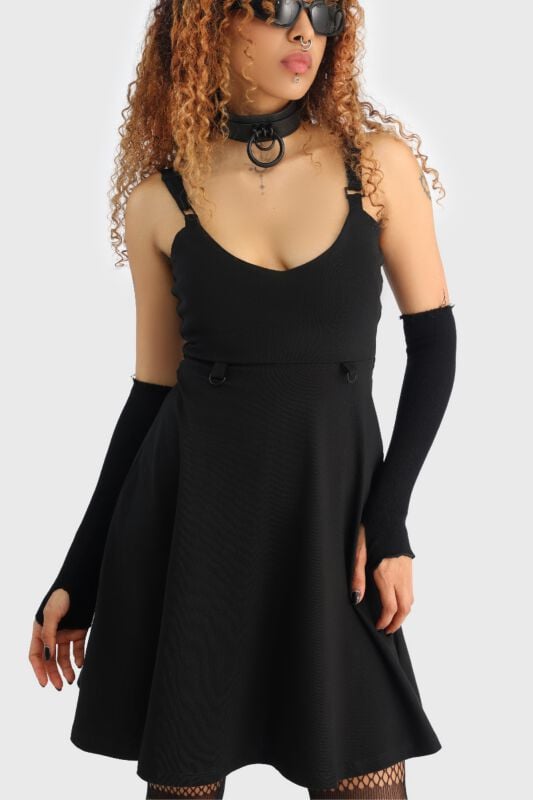 Gothicana By Emp "Obscurita Mini Dress" Mini Dress Black By KIHILIST By KILLSTAR