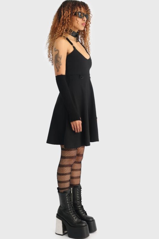 Gothicana By Emp "Obscurita Mini Dress" Mini Dress Black By KIHILIST By KILLSTAR