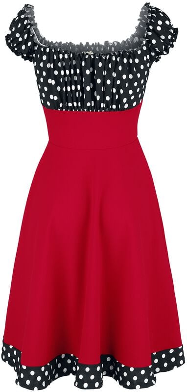Gothicana By Emp "Off-The-Shoulder Swing Dress" Midi Dress Black-red-white By Belsira