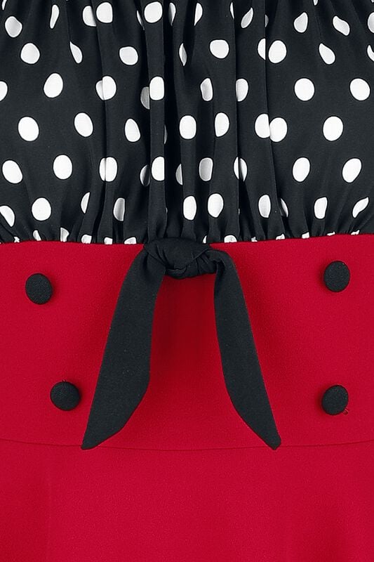 Gothicana By Emp "Off-The-Shoulder Swing Dress" Midi Dress Black-red-white By Belsira