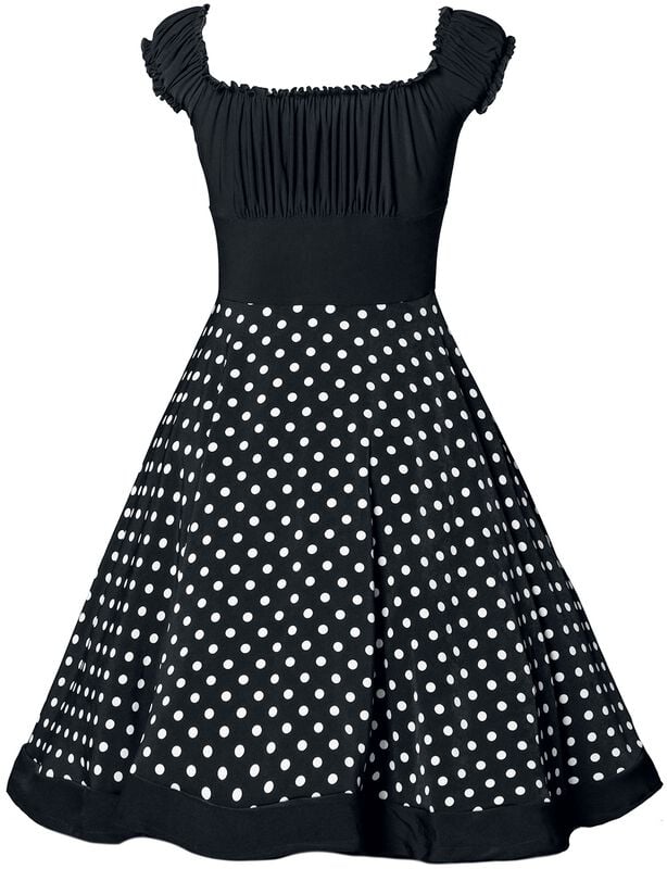 Gothicana By Emp "Off-The-Shoulder Swing Dress" Midi Dress Black-white By Belsira