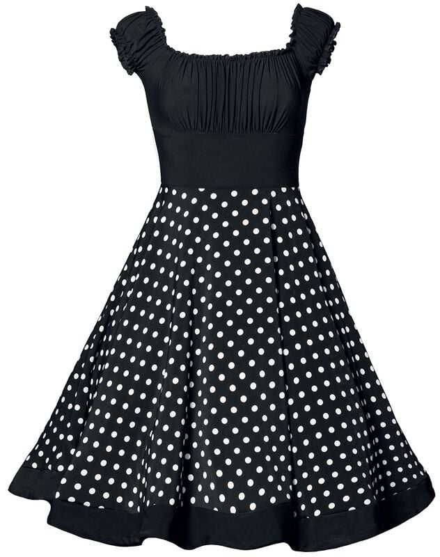 gothicana by emp "Off-The-Shoulder Swing Dress" Midi Dress black-white by Belsira
