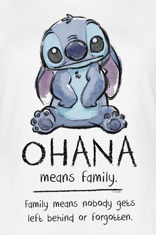Gothicana By Emp "Ohana Means Family" T-Shirt White By Lilo & Stitch