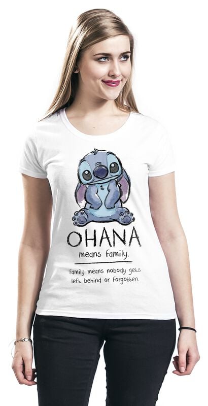 Gothicana By Emp "Ohana Means Family" T-Shirt White By Lilo & Stitch