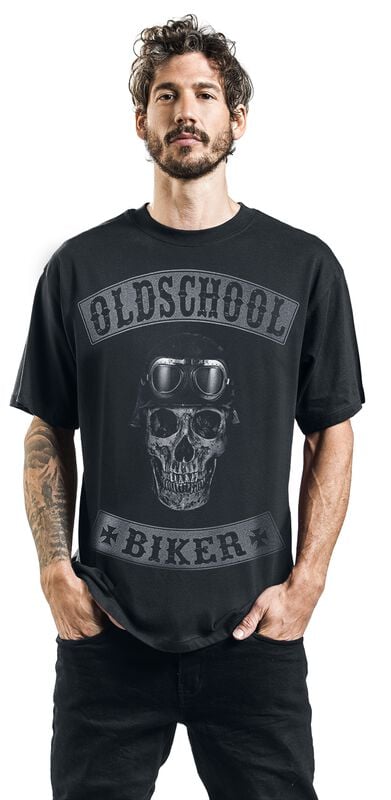 Gothicana By Emp "Oldschool Biker Skull" T-Shirt Black By Oldschool Biker Skull