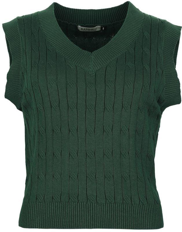 gothicana by emp "Olive Waistcoat" Top green by Banned Retro