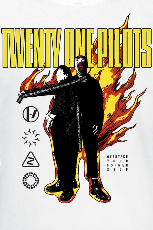 Gothicana By Emp "On Fire" T-Shirt White By Twenty One Pilots