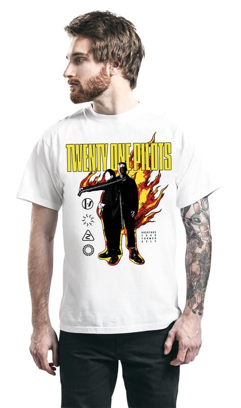 Gothicana By Emp "On Fire" T-Shirt White By Twenty One Pilots