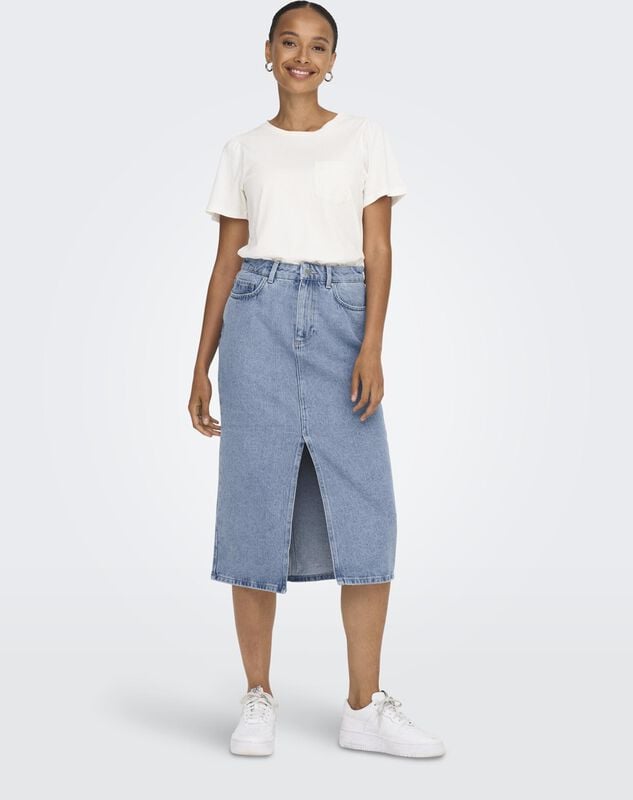 Gothicana By Emp "Onlbianca Midi Skirt DNM REA NOOS" Midi Skirt Light Blue By Only