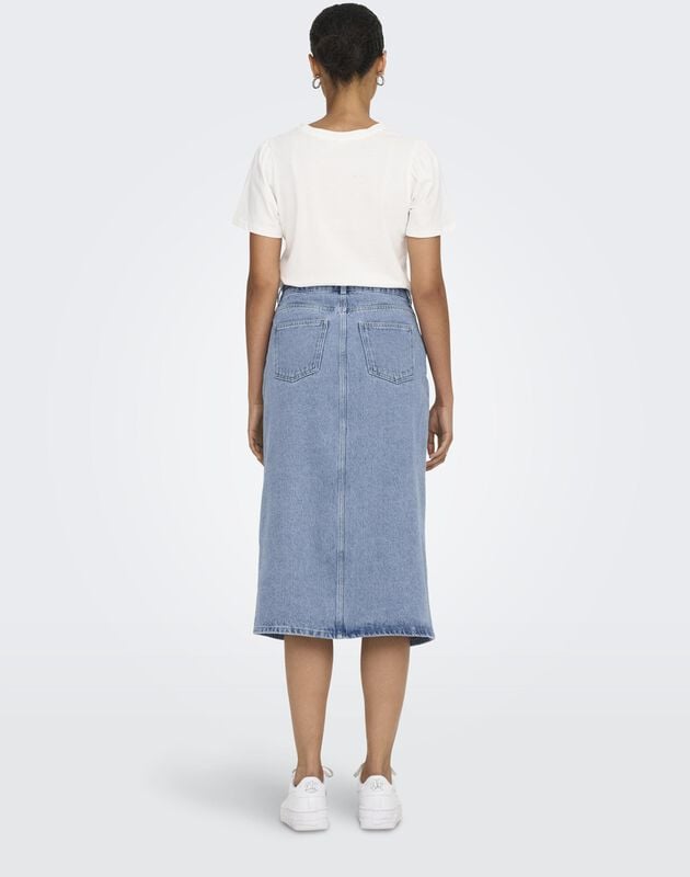 Gothicana By Emp "Onlbianca Midi Skirt DNM REA NOOS" Midi Skirt Light Blue By Only