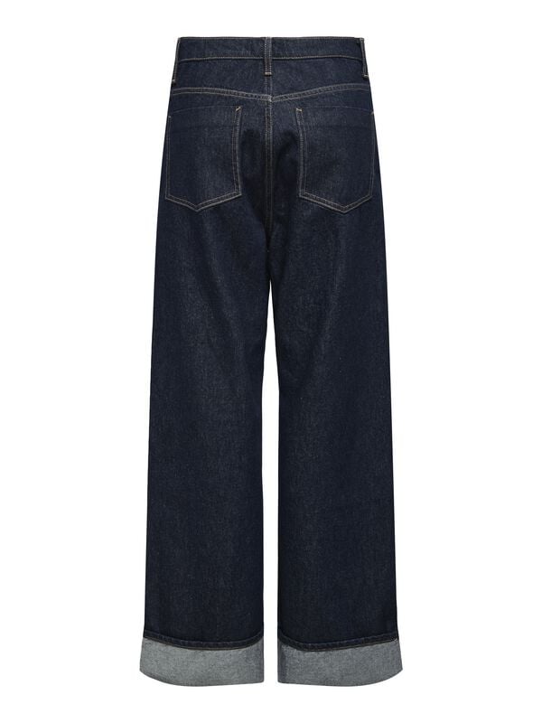 Gothicana By Emp "ONLHOPE HW WIDE FOLD UP RINSE DNM CRO" Jeans Blue By Only