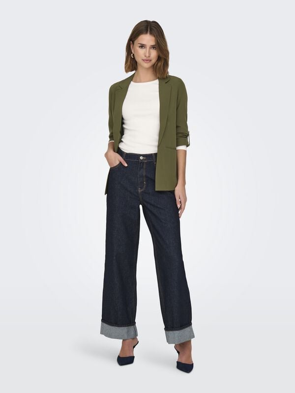 Gothicana By Emp "ONLHOPE HW WIDE FOLD UP RINSE DNM CRO" Jeans Blue By Only