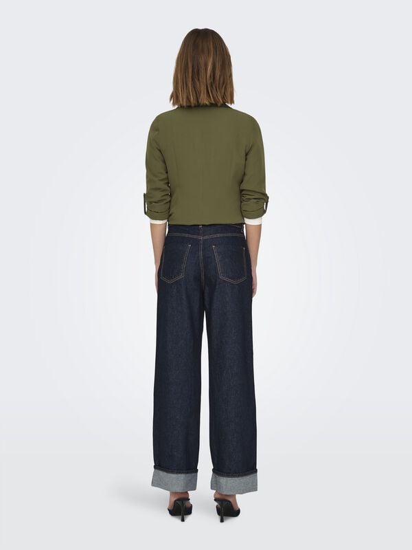 Gothicana By Emp "ONLHOPE HW WIDE FOLD UP RINSE DNM CRO" Jeans Blue By Only