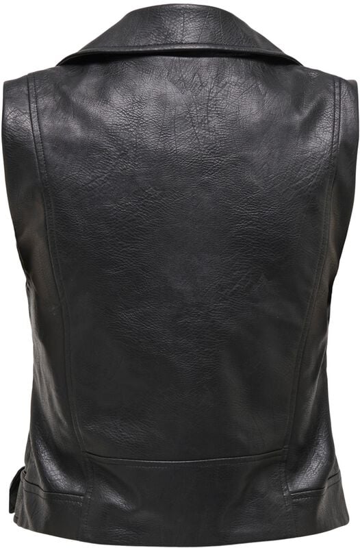 Gothicana By Emp "Onlvera Faux Leather Waistcoat" Vest Black By Only