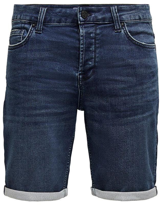 gothicana by emp "ONSPly Life Reg D Blue Slim Fit" Shorts blue by ONLY and SONS