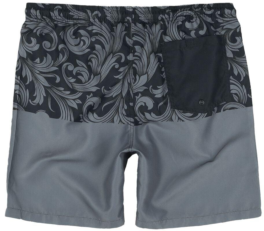 Gothicana By Emp "Ornament Print Swim Shorts" Swim Shorts Black By Black Premium By EMP