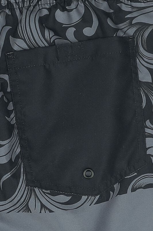 Gothicana By Emp "Ornament Print Swim Shorts" Swim Shorts Black By Black Premium By EMP
