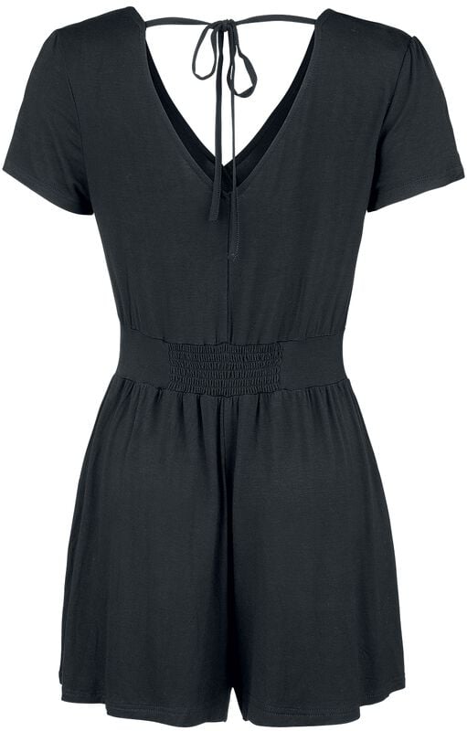 Gothicana By Emp "Overlay Back Knotted Short Jumpsuit" Jumpsuit Black By Forplay