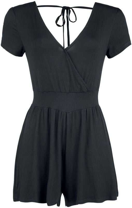 gothicana by emp "Overlay Back Knotted Short Jumpsuit" Jumpsuit black by Forplay