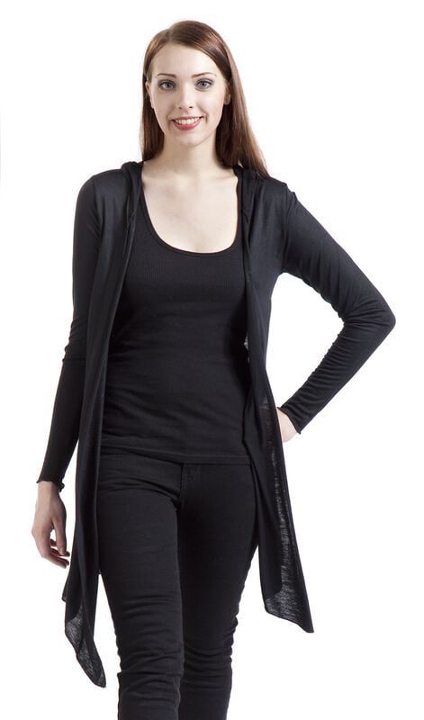 Gothicana By Emp "Overlay Hood" Cardigan Black By Black Premium By EMP