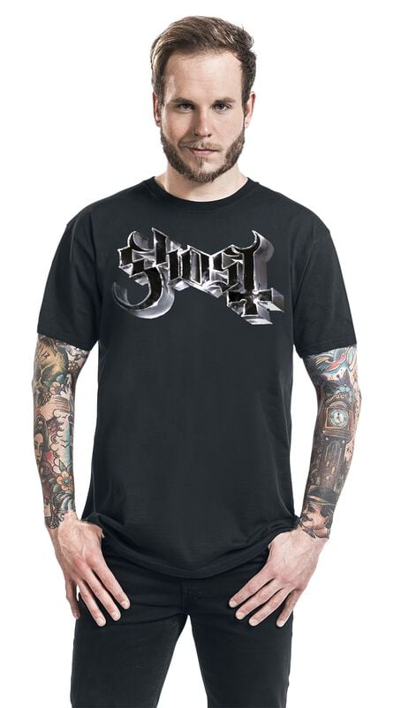 Gothicana By Emp "Oxidized Silver Logo" T-Shirt Black By Ghost