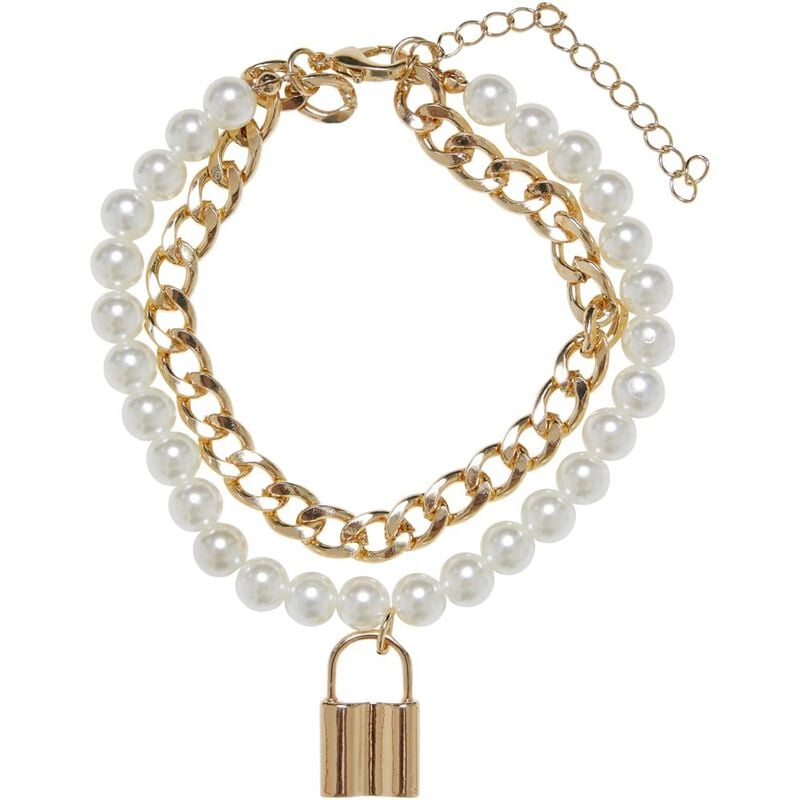 gothicana by emp "Padlock Pearl Layering Bracelet" Bracelet gold-silver by Urban Classics