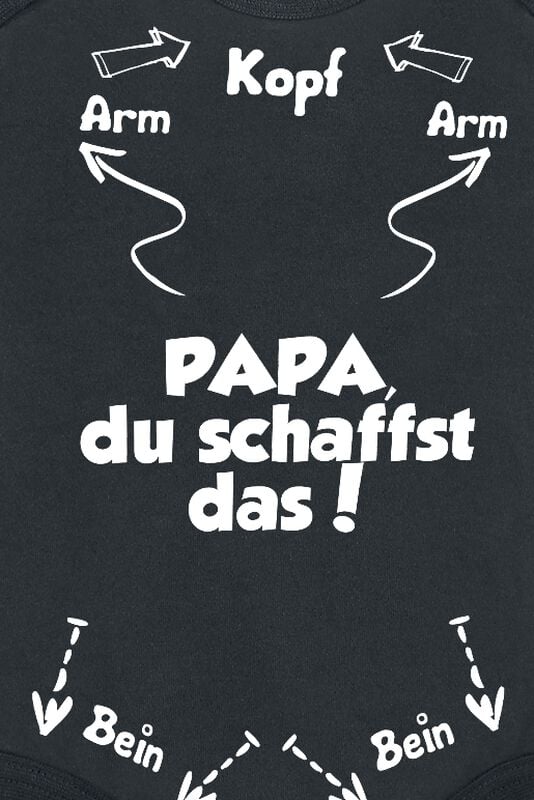 Gothicana By Emp "Papa Du Schaffst Das - Kids - Papa Du Schaffst Das " Body Black By Family & Friends
