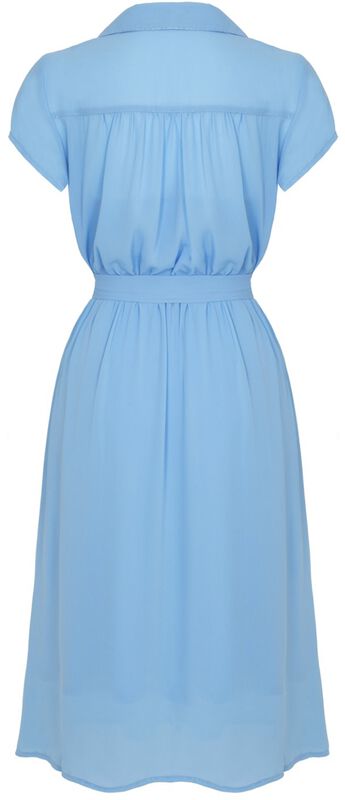 Gothicana By Emp "Pearl Dress" Midi Dress Blue By Hell Bunny