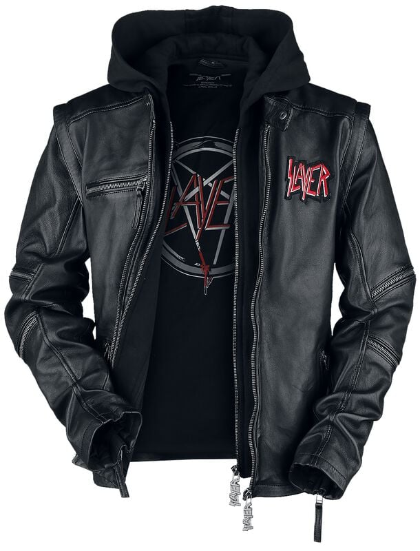 Gothicana By Emp "Pentagram" Leather Jacket Black By Slayer