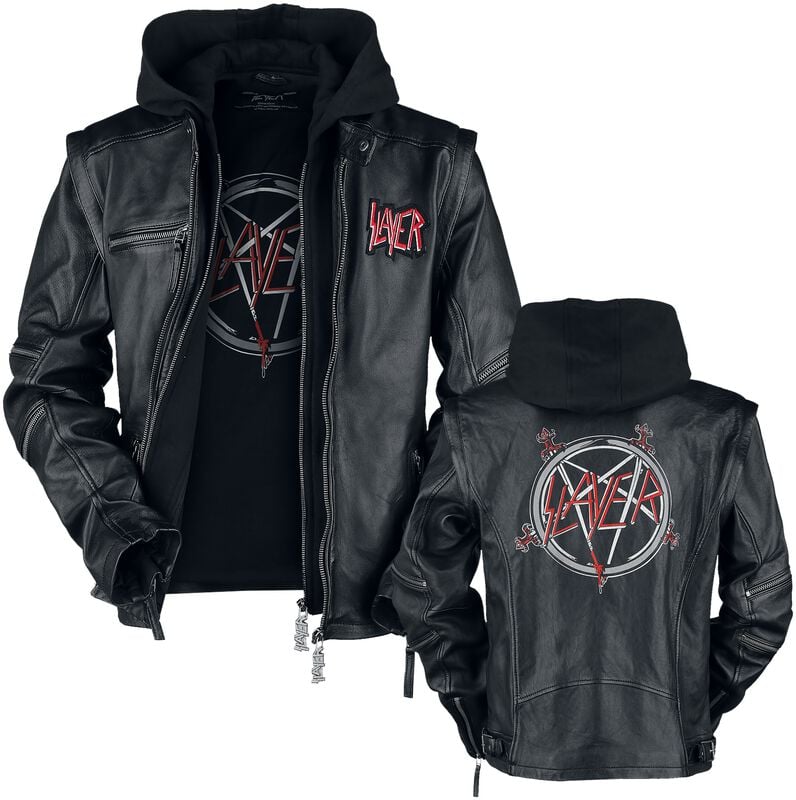 gothicana by emp "Pentagram" Leather Jacket black by Slayer
