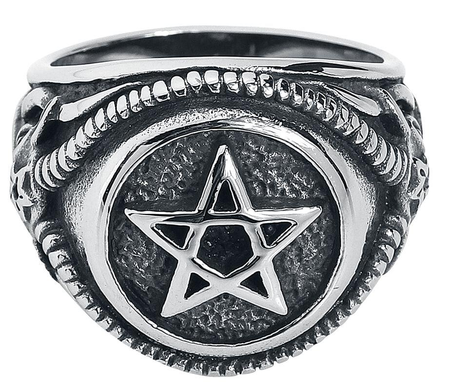 gothicana by emp "Pentagram" Ring silver-coloured by etNox hard and heavy