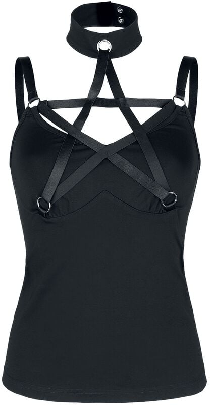 gothicana by emp "Pentagram Straps Top" Halternecks black by Jawbreaker
