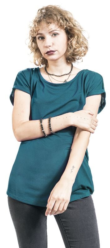 Gothicana By Emp "Petrol Coloured T-shirt" T-Shirt Petrol By RED By EMP