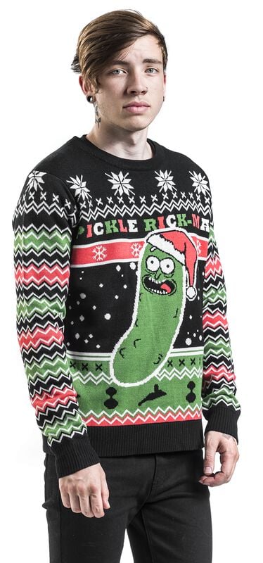 Gothicana By Emp "Pickle Rick" Christmas Jumper Multicolour By Rick And Morty