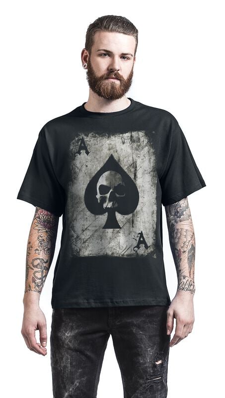 Gothicana By Emp "Pik Ace Skullcard" T-Shirt Black By Pik Ace Skullcard