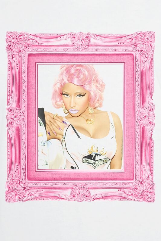 Gothicana By Emp "Pink Baroque Frame" T-Shirt White By Nicki Minaj