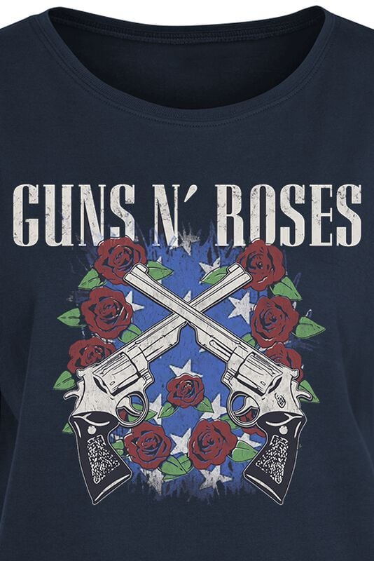 Gothicana By Emp "Pistol Wreath" T-Shirt Navy By Guns N' Roses