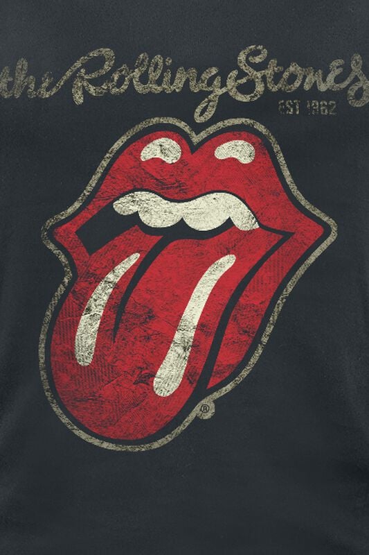 Gothicana By Emp "Plastered Tongue" Top Black By The Rolling Stones
