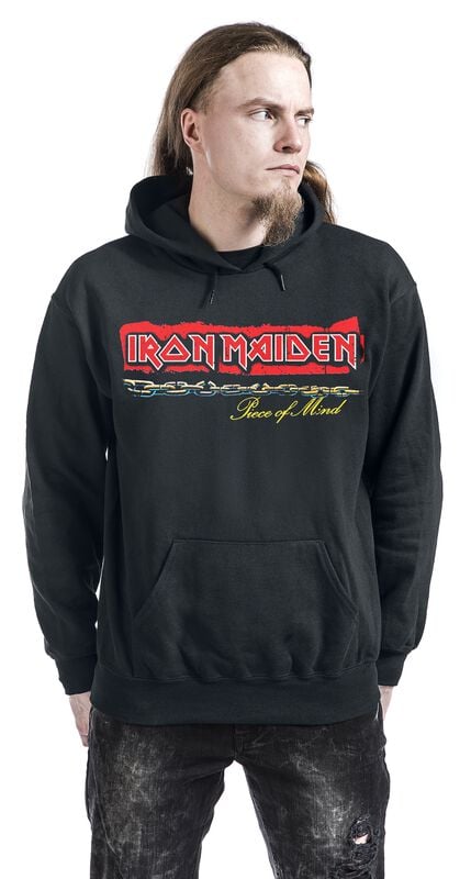Gothicana By Emp "POM Red Strip Logo Tracklist" Hoodie Black By Iron Maiden
