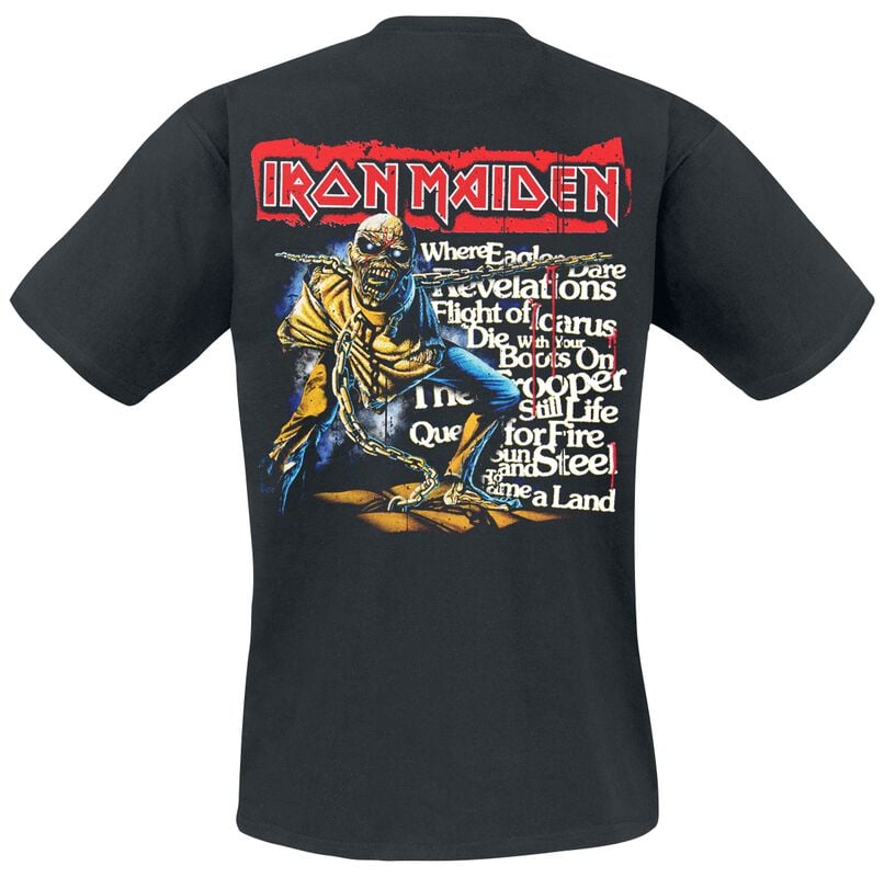 Gothicana By Emp "POM Red Strip Logo Tracklist" T-Shirt Black By Iron Maiden